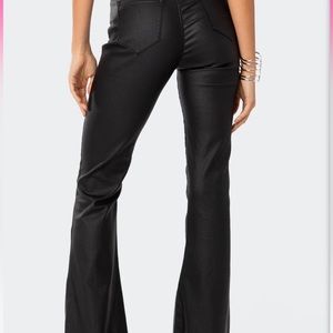 Luna Faux Leather Flare Jeans